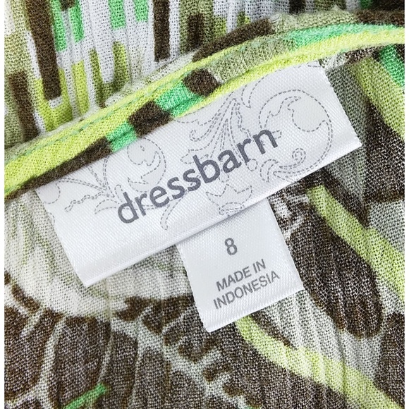 Dressbarn Maxi Dress Sleeveless Green Floral Sz 8 - Picture 8 of 9